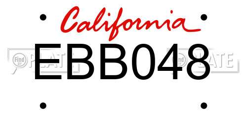 EBB048 California License Plate