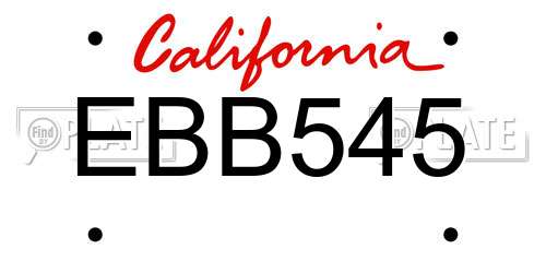 EBB545 California License Plate