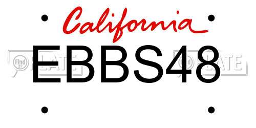 EBBS48 California License Plate