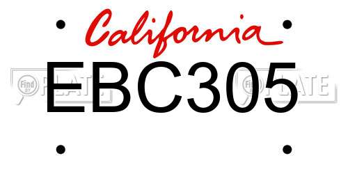 EBC305 California License Plate