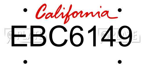 EBC6149 California License Plate