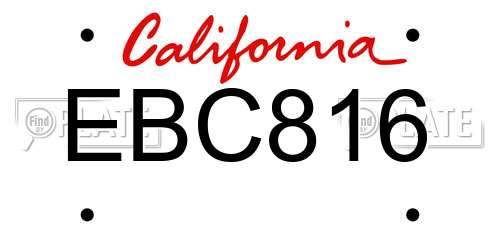 EBC816 California License Plate