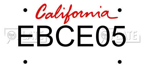 EBCE05 California License Plate