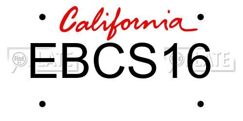 EBCS16 California License Plate