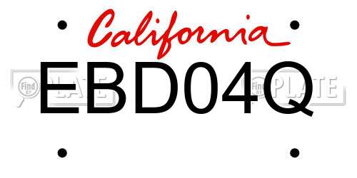 EBD04Q California License Plate