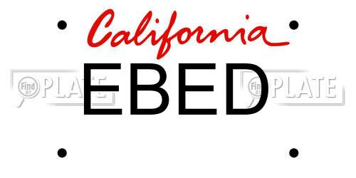 EBED California License Plate