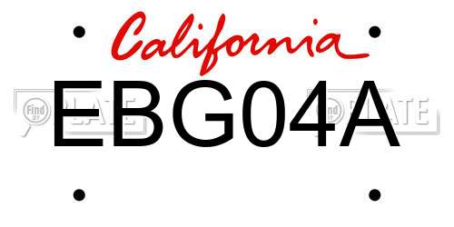 EBG04A California License Plate