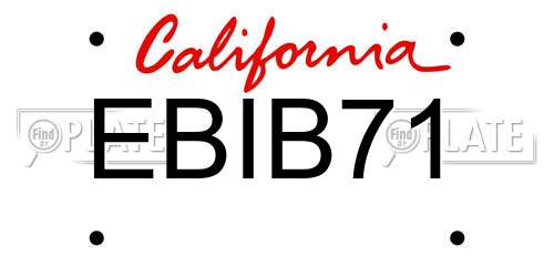 EBIB71 California License Plate