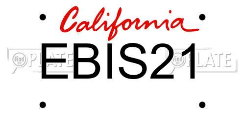 EBIS21 California License Plate