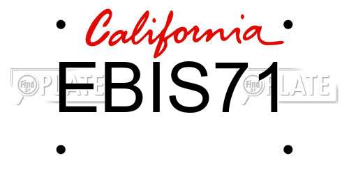 EBIS71 California License Plate