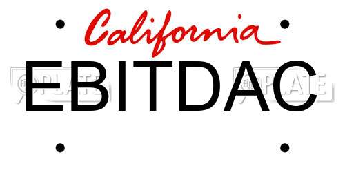 EBITDAC California License Plate