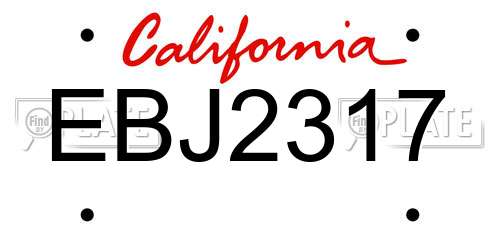 EBJ2317 California License Plate
