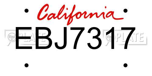 EBJ7317 California License Plate