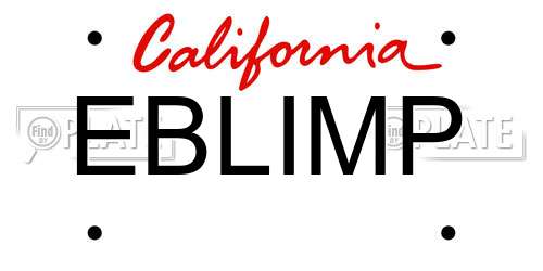 EBLIMP California License Plate