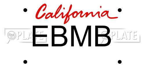 EBMB California License Plate