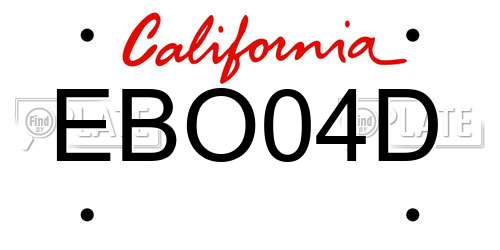 EBO04D California License Plate