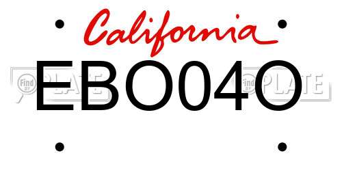 EBO04O California License Plate