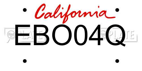 EBO04Q California License Plate