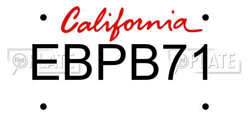 EBPB71 California License Plate