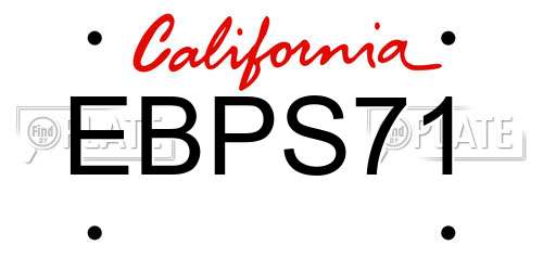 EBPS71 California License Plate
