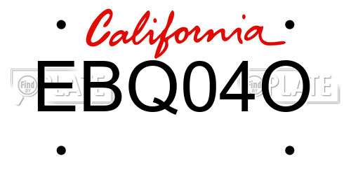EBQ04O California License Plate