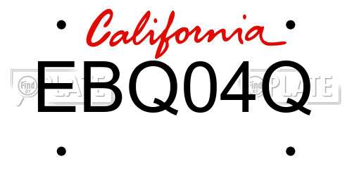 EBQ04Q California License Plate