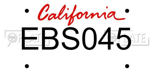 EBS045 California License Plate