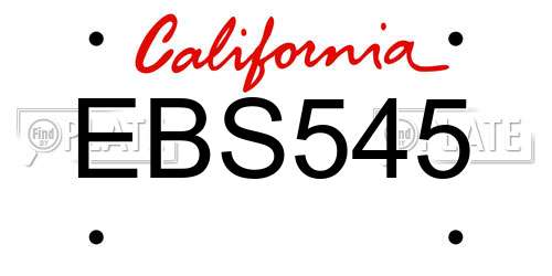 EBS545 California License Plate