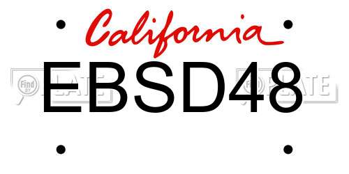 EBSD48 California License Plate