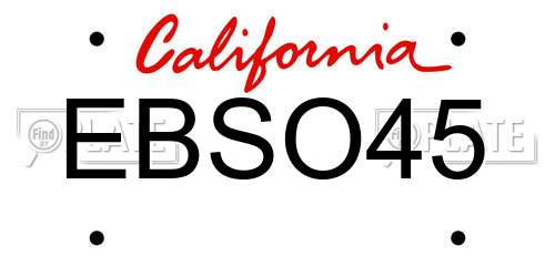 EBSO45 California License Plate