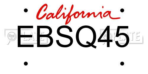 EBSQ45 California License Plate