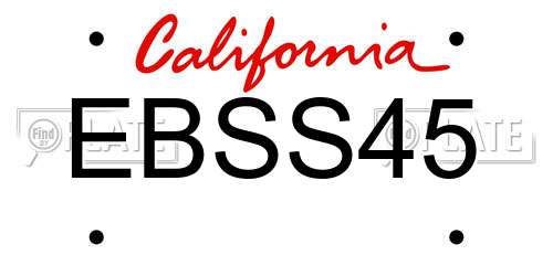 EBSS45 California License Plate
