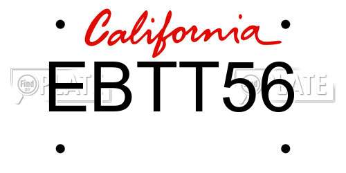 EBTT56 California License Plate