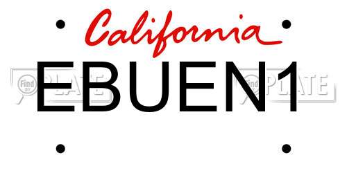 EBUEN1 California License Plate
