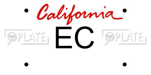 EC California License Plate