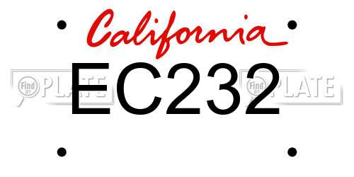 EC232 California License Plate