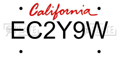 EC2Y9W California License Plate