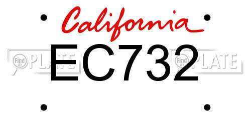 EC732 California License Plate
