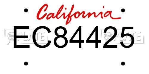 EC84425 California License Plate