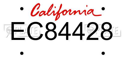 EC84428 California License Plate