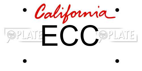 ECC California License Plate