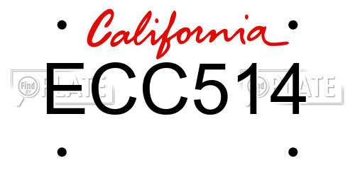 ECC514 California License Plate