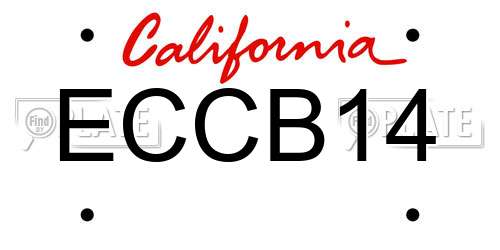 ECCB14 California License Plate