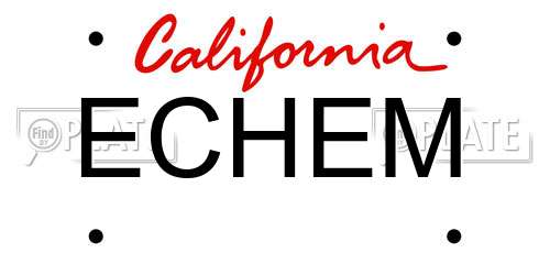 ECHEM California License Plate