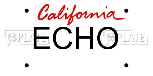 ECHO California License Plate