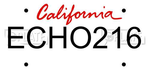 ECHO216 California License Plate