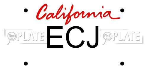 ECJ California License Plate