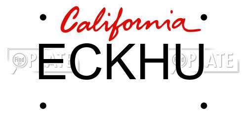 ECKHU California License Plate