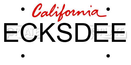 ECKSDEE California License Plate