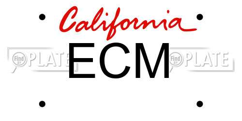 ECM California License Plate